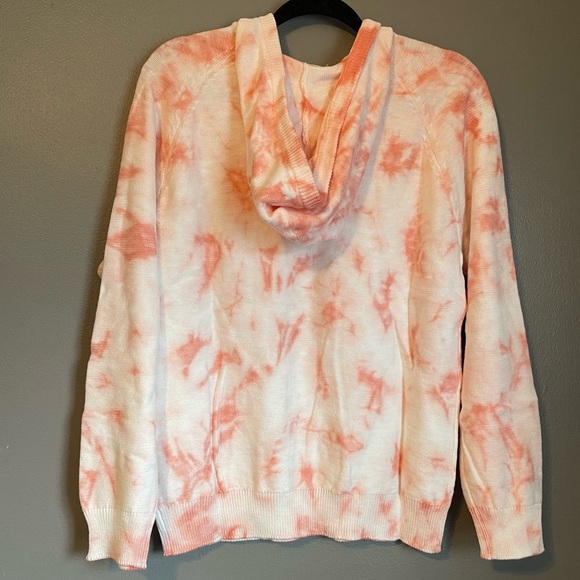 NWT Weatherproof Vintage Sz Med Women’s Coral Tie Dye Knit Hoodie Top Ret $79! - Picture 11 of 12